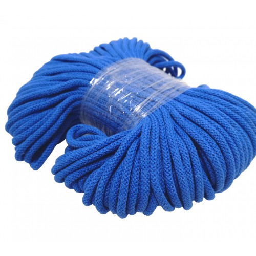 sznurek bawełniany 5mm z rdzeniem niebieski